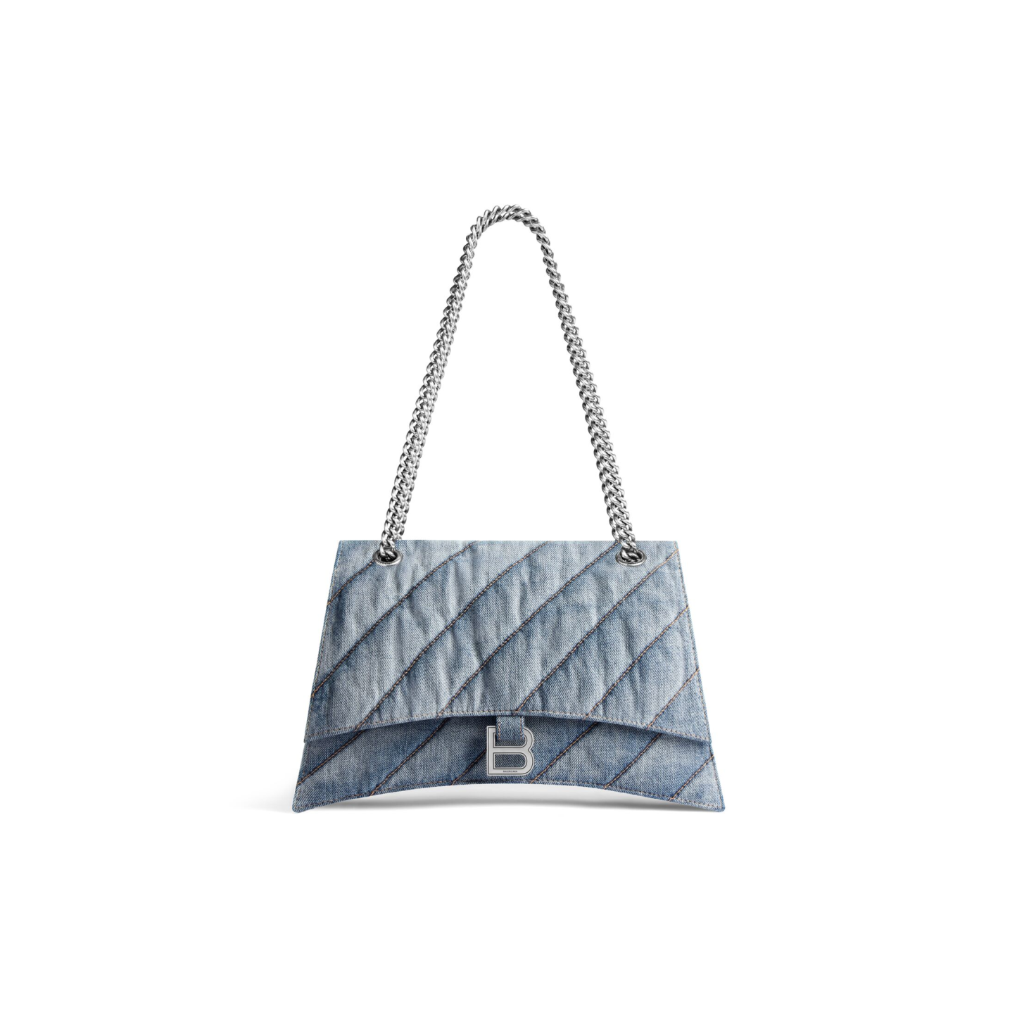 WOMEN'S CRUSH MEDIUM CHAIN BAG QUILTED DENIM IN BLUE